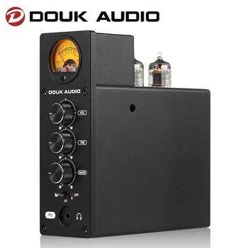 Douk Audio P6 HiFi JAN5654 Ламповый ламповый предусилитель Стерео Усилитель для наушников Bluetooth 5.1 Приемник Аудиоусилитель с измерителем VU