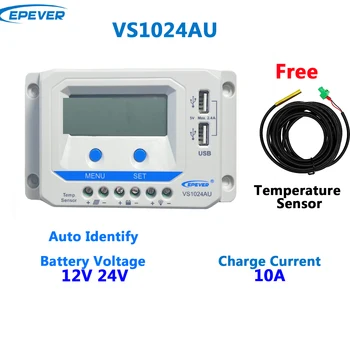 EPEVER солнечный панельный регулятор мощности с датчиком температуры 10 ампер 10 А Контроллер заряда VS1024AU