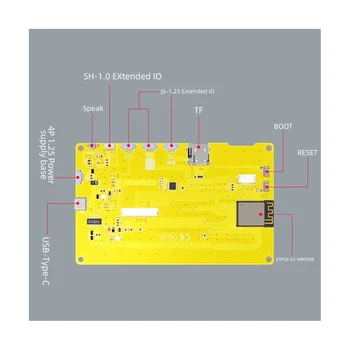 ESP32-S3 7-дюймовый 800X480 TN RGB ЖК-ДИСПЛЕЙ TFT HMI 8M PSRAM 16M Flash Smart Display MCU WIFI Bluetooth Module (с сенсорным экраном)