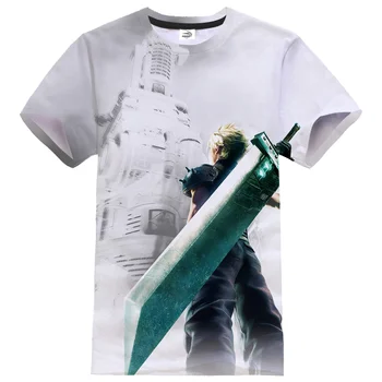 Final Fantasy VII Футболка с 3D-принтом Мужчины Женщины Аниме Игра Харадзюку Уличная одежда Хип-хоп Футболка Спорт Повседневная футболка Крутые топы Футболки