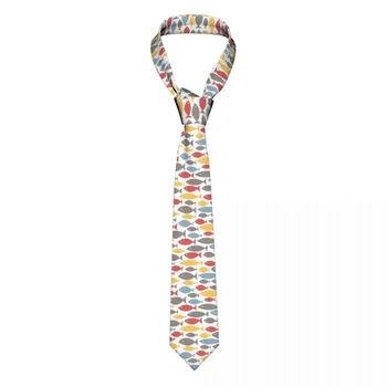 Fish Красочный галстук для мужчин и женщин из полиэстера 8 см Галстук для мужчин Шелковая узкая рубашка Аксессуары Cravat Подарок