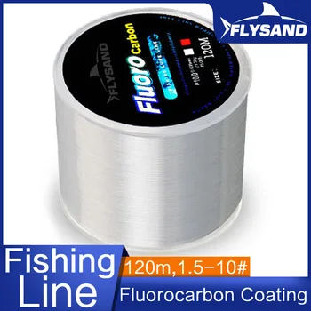 FLYSAND 120M Флюорокарбоновое покрытие Леска Углеродное волокно Поводок Леска Рыболовная приманка Проволока Тонущая леска 0,20-0,60 мм 7,15 фунта-45 фунта