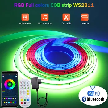  Full Dream Color COB Светодиодная лента 12 В 24 В Wi-Fi Управление приложением Светодиодная лента Лампа 720 светодиодов WS2811 Пиксельная полоса