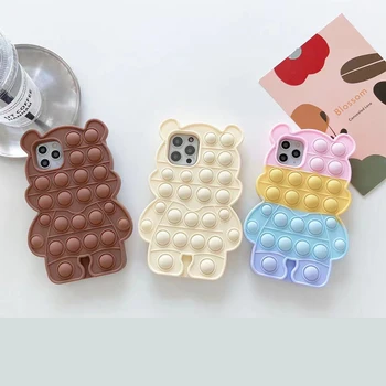 Funny Bear Push It Bubble Fidget Toys Антистрессовый чехол для Samsung Galaxy A50 A70 A31 A51 A71 A52 A12 Note 10 Plus Мягкая обложка