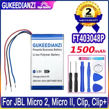 GUKEEDIANZI Аккумулятор FT403048P 1500 мАч для JBL Micro 2 II Clip + Digital Bateria