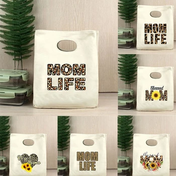 Harajuku Leopard Patten Mom Life Изолированная сумка для ланча Женская эстетическая термосумка для путешествий Многоразовые сумки-холодильники для пикника