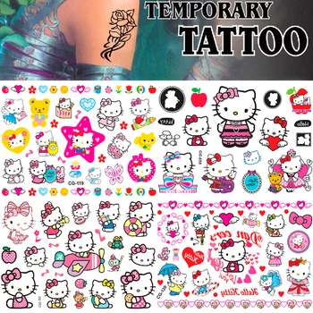 Hello Kitty Водонепроницаемая татуировка Поддельная для женщины Милые тату Дети Временные татуировки Temporales Женщины Татуировки Наклейка Temporaire Tattos