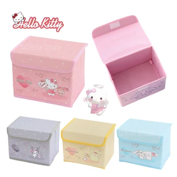 Hello Kitty Настольный ящик для хранения Студенческое общежитие Японский стиль Складной с крышкой Маленькая отделка Классификация Косметическая