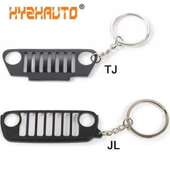 HYZHAUTO 1 шт. Решетка из алюминиевого сплава Брелок для Jeep Wrangler JL TJ CJ JK YJ XJ Автомобильные аксессуары Брелок для ключей