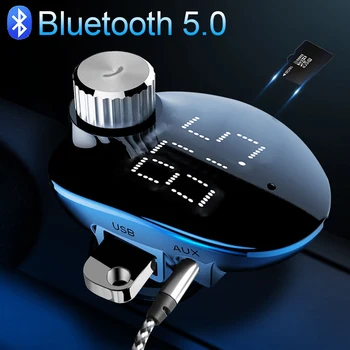 JINSERTA Handsfreee Автомобильный Bluetooth FM-передатчик Двойной USB Зарядное устройство Автомобильный MP3-плеер 3,5 мм AUX Аудиовыход с TF U Диск