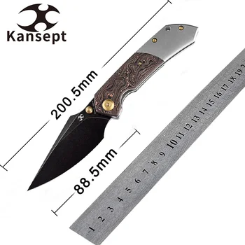 Kansept Ножи Fenrir K1034A9 Black Stonewash CPM-S35VN с титаном и медью из углеродного волокна Greg Schob Разработано для мужчин EDC