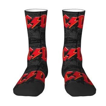 Kawaii Printing AC DC Винтажные носки Heavy Metal Rock для женщин Мужчины Стрейч Лето Осень Зима Экипаж Носки
