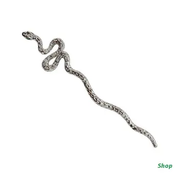 L5YC Элегантная металлическая заколка для волос в форме змеи Вилка для волос в китайском стиле для длинных волос