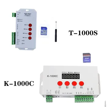 LED T1000S 128 SD Card Pixels Controller, DC5 ~ 24 В, для WS2801 WS2811 WS2812B LPD6803 светодиодная лампа 2048