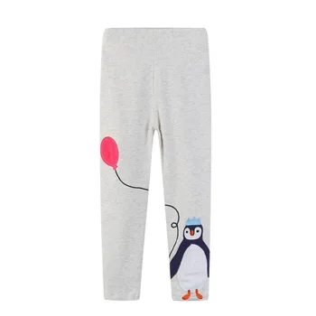 Little maven 2024 Девочки Милые хлопковые леггинсы Penguin Мягкие и удобные брюки для детей Повседневная одежда Весна и осень