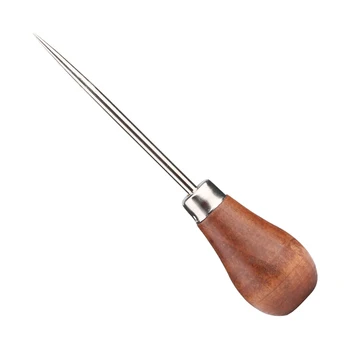 LMDZ Небольшой размер Деревянная ручка Металлический наконечник Кожаные шила для домашнего шитья или пробивки отверстий