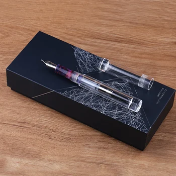 MAJOHN C1 Прозрачная перьевая ручка-пипетка EF F M Чернильная ручка для бизнес-школы Канцелярские письменные принадлежности Рождественский подарок с коробкой
