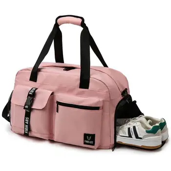 Man Sport Gym Bag Женские сумки для фитнеса и йоги Большие водонепроницаемые дорожные сумки для ручной клади с сухими влажными карманами и отделением для обуви