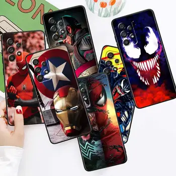 Marvel Avengers League Hero Для Samsung Note 20 10 Ultra Plus A31 A8 A14 j6 A12 A5 A70 A7 A34 A20 A04 A24 5G Черный чехол для телефона