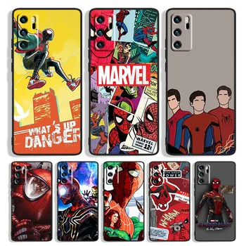 Marvel Spider Man Аниме для Huawei Mate 50 40 30 20X 10 Lite P Smart S Z Plus Pro 2021 2020 2019 2018 Черный чехол для телефона