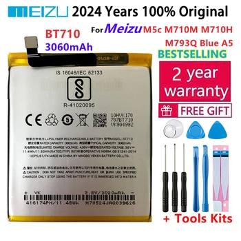 Meizu 100% оригинальный аккумулятор BT710 емкостью 3060 мАч для Meizu M5c M710M M710H M793Q Blue A5 Телефон Высококачественная батарея + номер отслеживания