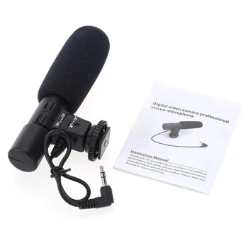 MIC-01 Профессиональный конденсаторный микрофон 3,5 мм Стереозапись интервью Микрофон для камеры DSLR Запись видео Дропшиппинг