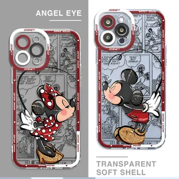 Mickey Minnie Mouse Love Чехол для телефона iPhone 13 14 15 Pro Max X XS 11 Pro 12 Mini 7 6s XR 8 Plus SE 14 15Pro Силиконовый чехол