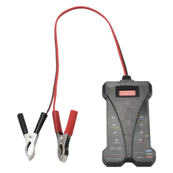 MP0514A Цифровой тестер аккумулятора 12 В Вольтметр и анализатор системы зарядки с ЖК-дисплеем и светодиодной индикацией - ЧЕРНАЯ ВЕРСИЯ