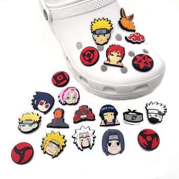 Naruto ПВХ Изысканные аксессуары для украшения Пляжные тапочки, отверстия для отверстий, пряжки для обуви, подвеска из крокодила, подарок для мальчиков и девочек
