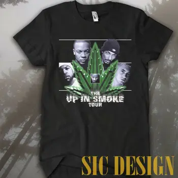New Up In Smoke Tour Хип-хоп футболка Винтаж Snoop Dog Dr Dre Эминем Харадзюку Смешные мужские футболки