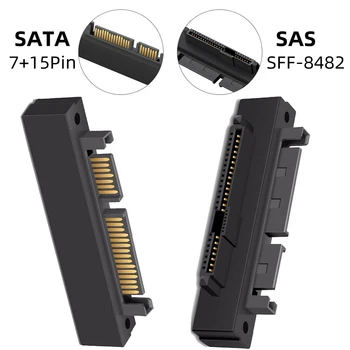 Nku Угол 90 градусов 22-контактный 7+15 SATA - SAS SFF-8482 Конвертер Адаптер Жесткий диск Порт SATA - SAS Материнская плата Карта RAID