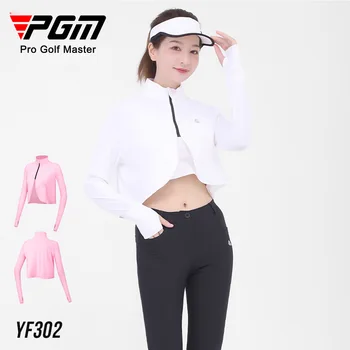 PGM Теннис Бейсбол Женские рубашки для гольфа Быстросохнущие топы для гольфа Летние женские ледяные шелковые солнцезащитные рубашки с длинным рукавом YF302