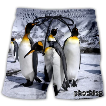 phechion Новые мужские/женские животные пингвин 3D-печатные повседневные шорты Модные уличные мужские свободные спортивные шорты A279