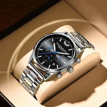 POEDAGAR Новые водонепроницаемые мужские часы Мужской студент Светящийся календарь Корейские многофункциональные кварцевые часы