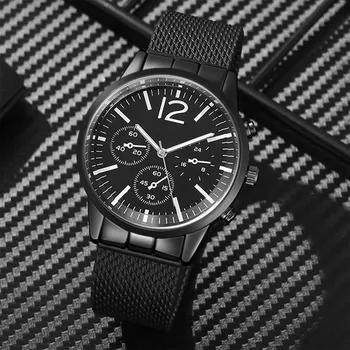 Reloj Hombre 2024 Минималистичные мужские модные ультратонкие часы Простые мужские деловые черные сетчатые часы с сетчатым ремнем из нержавеющей стали