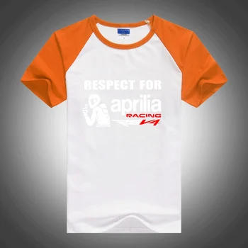Respect For aprilia Racing RSV4 2023 Летний стиль Печать Спортивная футболка Мужская повседневная однотонная сращивающая топы с коротким рукавом