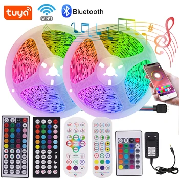 RGB Светодиодная лента Bluetooth DC24V Tuya WiFi Control RGB 5050 Music App Control Гибкая светодиодная лента Ленточная веревка 5 м 10 м 20 м 30 м