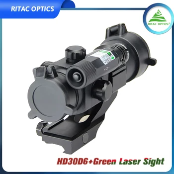 RITAC OPTICS Tactical HD 1x30 Red Dot Винтовочный прицел Охотничьи прицелы с зеленым лазером на открытом воздухе для 20-мм направляющей