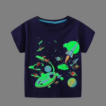 SAILEROAD 2023 Новая летняя футболка Хлопок с коротким рукавом Мультяшный космос Футболки Детские футболки Мальчики Детская одежда