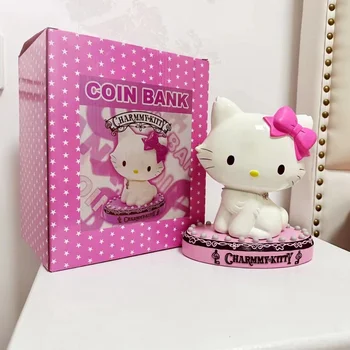 sanrio Hello Kitty Аниме фигурки украшения смола Копилка Товары для дома Детские подарки Подарок на день рождения Настольные игрушки