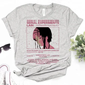 Serial Experiments Lain футболки женские смешные футболки женская дизайнерская графическая одежда 2000-х годов