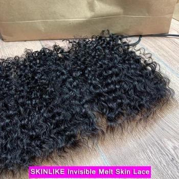 SKINLIKE Real HD Lace Frontal Melt Skins Deep Curly invisible HD Lace Closure Only 7x7 6x6 Deep Wave Curly Water Wave Человеческие волосы