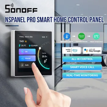 SONOFF NSPanel Pro 86 Панель управления умным домом Настенный переключатель сцены Несколько контроллеров 3,95-дюймовый сенсорный TFT-экран, Alexa Google Home
