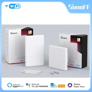 SONOFF T5 Wi-Fi EU/US Smart Wall Switch 120 / 86Type Сенсорный светодиодный светильник Мультисенсорный пульт дистанционного управления EWeLink через Alexa Google TX
