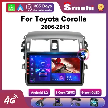 srnubi автомагнитола для Toyota Corolla E140 E150 2006-2013 Мультимедийный навигационный плеер 2 Din Android 12 GPS 4G Carplay Autoradio