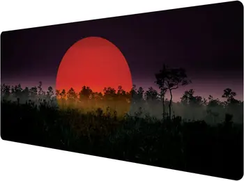 Sunset Коврик для мыши с прошитыми краями Водонепроницаемый и нескользящий настольный коврик XXL Удлиненный коврик для клавиатуры 35,4×15,75×0,12 дюйма