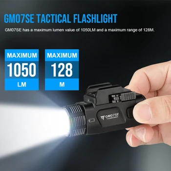 Trustfire GM07-SE Тактический светодиодный фонарик 1050 люмен Быстросъемный 2-режимный USB 16340 IP65 для общего использования Оружие Пистолет Фонарик