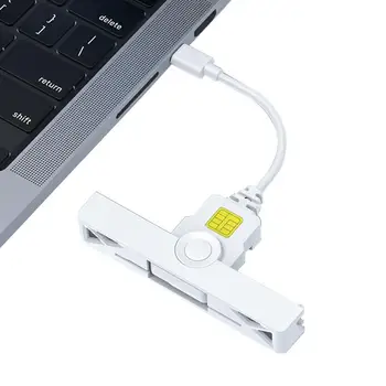 USB CAC Reader Type C Считыватель смарт-карт Портативный складной USB-считыватель смарт-карт для государственных финансовых ОС Win Linux
