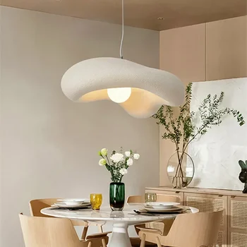 Wabi-Sabi Минималистичные скандинавские подвесные светильники Новая светодиодная люстра для спальни, барного стола, декора для проживания в семье и подвесного светильника для кафе
