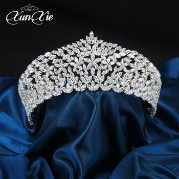 XUNXIE уникальный дизайн роскошный хрустальный головной убор невесты для свадьбы, корона с цирконовой бисерной тиарой невесты 2023 принцесса мода